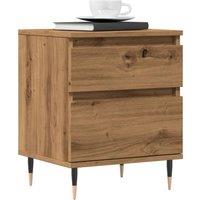 Berkfield Home Bedside Cabinet Artisan Oak 40x35x50 cm Engineered Wood in Brown | Size: 40 x 35 x 50 cm