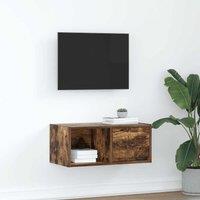 Berkfield Home TV Cabinet Smoked Oak 60x31x25.5 cm Engineered Wood in Brown