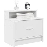 Berkfield Home Bedside Cabinet with Drawer White 51x31x47 cm | Size: 51 x 31 x 47 cm