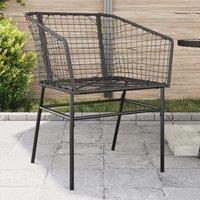 Berkfield Home Garden Chairs 2 pcs Black Poly Rattan