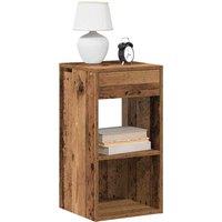 Berkfield Home Bedside Cabinets with Drawer 2 pcs Old Wood 35x34x66.5 cm in Brown