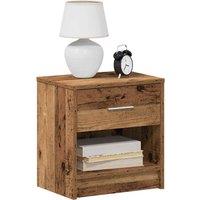 Bedside Cabinet with Drawer Old Wood 39x28x41 cm