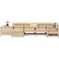 7 Piece Garden Sofa Set Solid Wood Pine