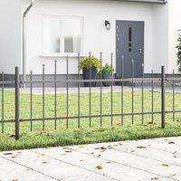Berkfield Home Garden Fence with Hoop Top Grey 8.5x0.75 m Steel