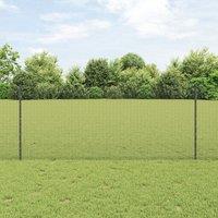 Chicken Wire Fence Set Set of 2 Grey Powder-Coated Steel 25 x 1 m