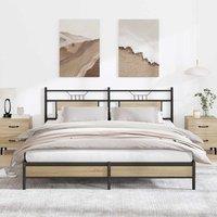 Berkfield Home Bed Frame without Mattress Sonoma Oak 183x203 cm Engineered Wood in Brown