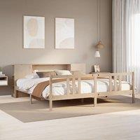Berkfield Home Bookcase Bed without Mattress 180x200cm Solid Wood Pine in Brown | Size: Super King