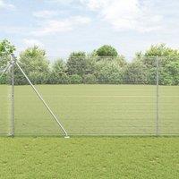 Berkfield Home Welded Wire Fence with 7 Spike Posts 1.5x10 m Galvanised Steel in Silver