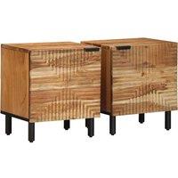 Berkfield Home Bedside Cabinets 2 pcs 40x33x46 cm Solid Wood Acacia in Brown | Size: 40 x 33 x 46 cm