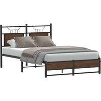 Berkfield Home Bed Frame without Mattress Brown Oak 120x200 cm Engineered Wood | Size: Small Double