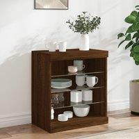 Berkfield Home Sideboard with LED Lights Brown Oak 60.5x37x67 cm