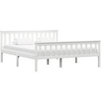 Berkfield Home Bed Frame without Mattress White Solid Pinewood 160x200 cm