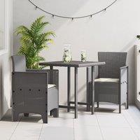 Berkfield Home Garden Chair Set of 2 Light Grey & Cream White Polypropylene