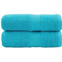 Berkfield Home Premium Soap Towels SOLUND 2 pcs Turquoise 30x30 cm 600 gsm in Blue