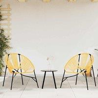 Berkfield Home Garden Chair Set 3 pcs Black & Yellow Poly Rattan