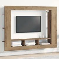 Berkfield Home TV Cabinet Wall-Mounted Artisan Oak 152x22x113 cm in Brown | Size: 152 x 22 x 113 cm