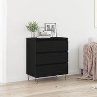 Berkfield Home Sideboard with Drawers Black Oak 60x35x70 cm Engineered Wood | Size: 60 x 35 x 70 cm