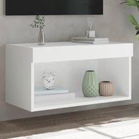 Berkfield Home TV Cabinet with LED Lights White 60x30x30 cm | Size: 60 x 30 x 30 cm