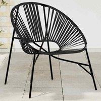Berkfield Home Garden Egg Chair Black Poly Rattan