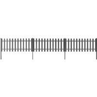 Berkfield Home Picket Fence with Posts 3 pcs WPC 600x60 cm in Grey