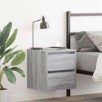 Berkfield Home Wall-mounted Bedside Cabinet Grey Sonoma 38x34x40 cm | Size: 38 x 34 x 40 cm