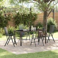 Berkfield Home 5 Piece Garden Dining Set Anthracite Steel