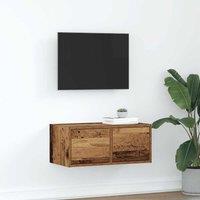 Berkfield Home TV Cabinet Old Wood 60x31x25.5 cm Engineered Wood in Brown