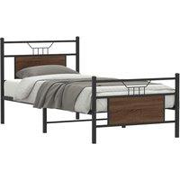 Berkfield Home Bed Frame without Mattress Brown Oak 80x200 cm Engineered Wood