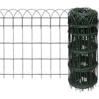 Berkfield Home Garden Border Fence Powder-coated Iron 25x0.65 m in Green
