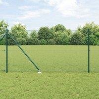 Berkfield Home Welded Wire Fence with 7 Spike Posts Green 1.2x10 m Steel