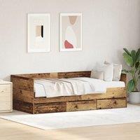 Berkfield Home Rustic Daybed Old wood Engineered wood 90 x 200 cm Durable in Brown
