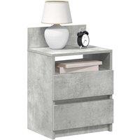 Bedside Cabinet with 2 Drawers Concrete Grey 40x33x60 cm
