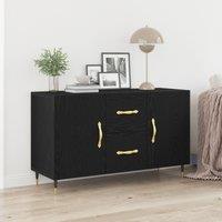 Berkfield Home Sideboard Black Oak 100x36x60 cm Engineered Wood | Size: 100 x 36 x 60 cm