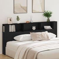 Berkfield Home Headboard Cabinet Black Oak 220x18, 5x104, 5 cm
