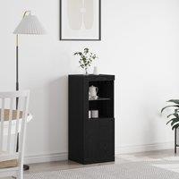 Sideboard with LED Lights Black Oak 41x37x100 cm