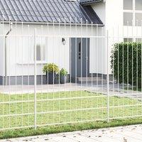 Berkfield Home Garden Fence with Hoop Top White 3, 4x2 m Steel