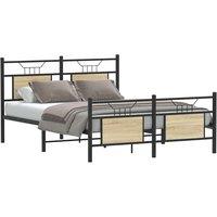 Berkfield Home Bed Frame without Mattress Sonoma Oak 140x200 cm Engineered Wood in Brown