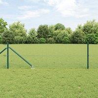 Welded Wire Fence with 13 Spike Posts Green 0.5x50 m Steel
