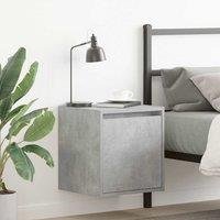 Berkfield Home Wall-Mounted Bedside Cabinet Concrete Grey 38x34x40 cm | Size: 38 x 34 x 40 cm