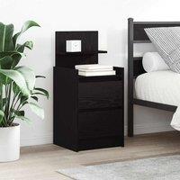 Berkfield Home Bedside Cabinet with 2 Drawers Black 38x34x80 cm | Size: 38 x 34 x 80 cm