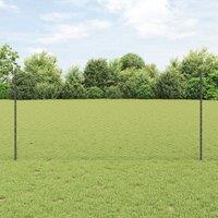Metal Garden Fence Set Set of 2 Grey, Black Metal 25 x 1.2 m