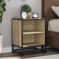 Berkfield Home Bedside Cabinets 2 pcs Sonoma Oak 40x31x50 cm Engineered Wood & Metal in Brown | Size: 40 x 31 x 50 cm