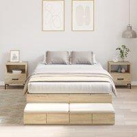 Storage Bed Frame Sonoma Oak 120x200 cm