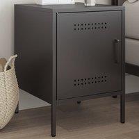 Berkfield Home Bedside Cabinet Black 36x39x50.5 cm Steel