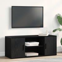 Berkfield Home TV Cabinet Black Oak 100x35x40 cm Engineered Wood | Size: 100 x 35 x 40 cm
