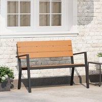 Garden Bench - Steel and WPC, Brown and Black
