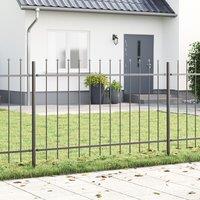 Garden Fence Set of 2 Grey Powder-Coated Steel Durable