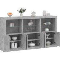 Berkfield Home Sideboard with LED Lights Concrete Grey 181.5x37x100 cm