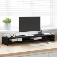 Berkfield Home Monitor Stand Black Oak 100x24x13 cm Engineered Wood | Size: 100 x 24 x 13 cm