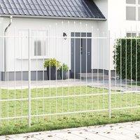 Berkfield Home Garden Fence with Hoop Top White 3.4x1.75 m Steel